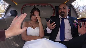 Latina bride fucks with her father-in-law in the in of the limo